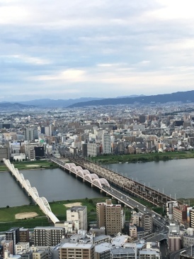 Yodo River from Umeda Sky Building in Osaka, Japan